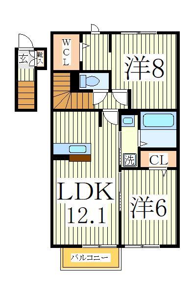 柏市東逆井のアパートの間取り