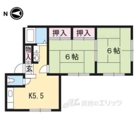 大津市丸の内町のアパートの間取り