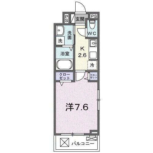 周南市大字徳山のアパートの間取り