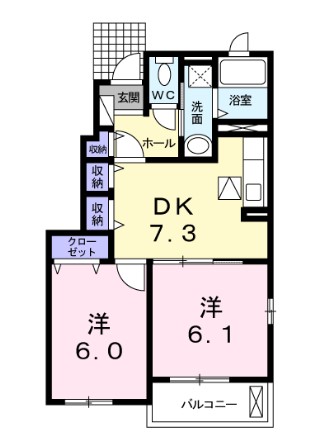 都窪郡早島町早島のアパートの間取り