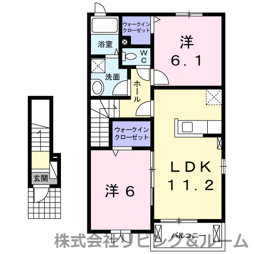 香取市小見川のアパートの間取り