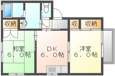 【玉野市築港のアパートの間取り】