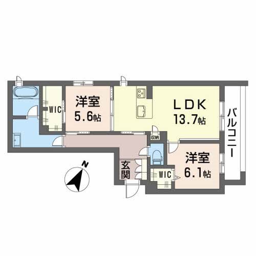 福岡市中央区今川のマンションの間取り