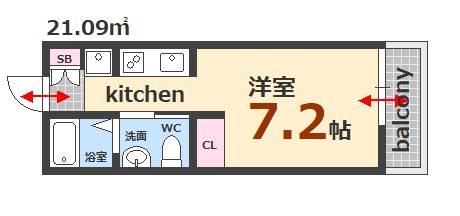 広島市中区光南のアパートの間取り