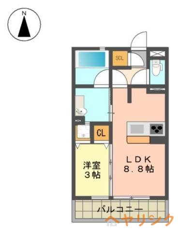 長久手市杁ケ池のアパートの間取り