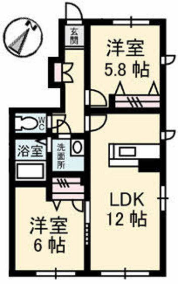 広島市佐伯区美の里のアパートの間取り