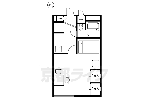 京都市中京区壬生馬場町のアパートの間取り