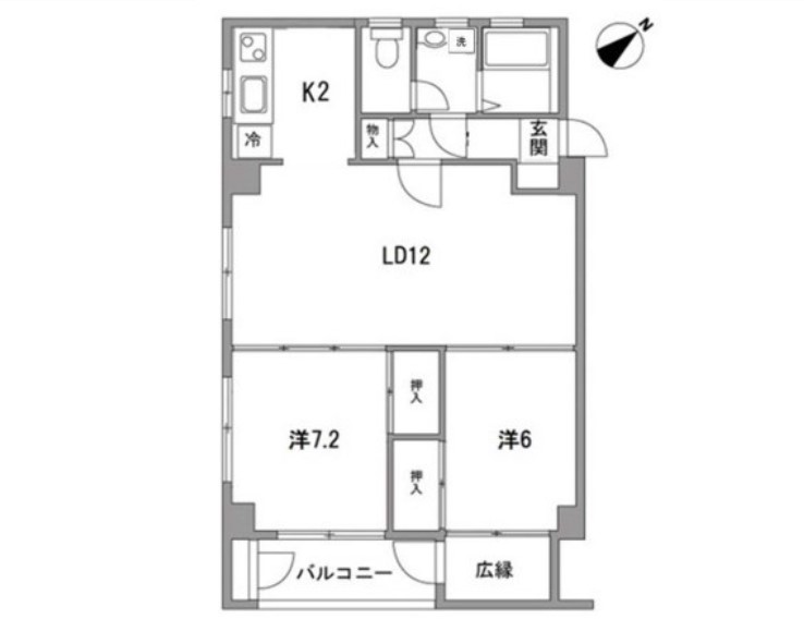 中央区日本橋蛎殻町のマンションの間取り