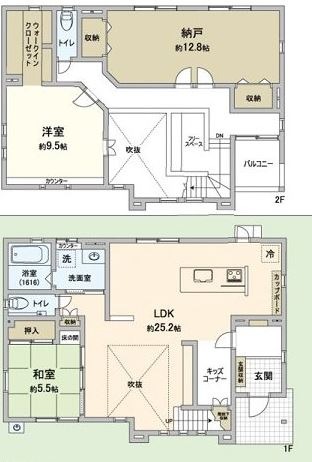 【倉敷市西阿知町戸建の間取り】