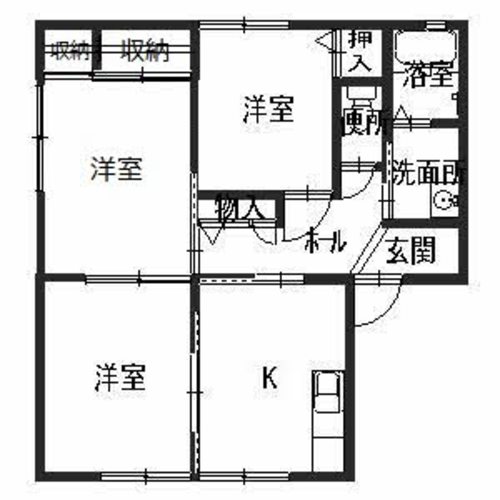 加古川市平岡町一色西のアパートの間取り