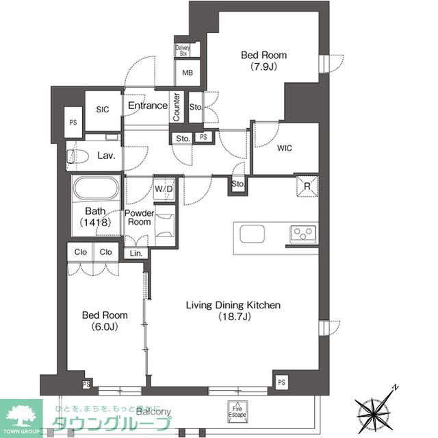 渋谷区代々木のマンションの間取り