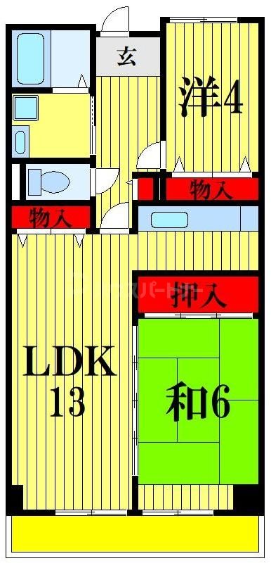 フレール綾瀬2の間取り