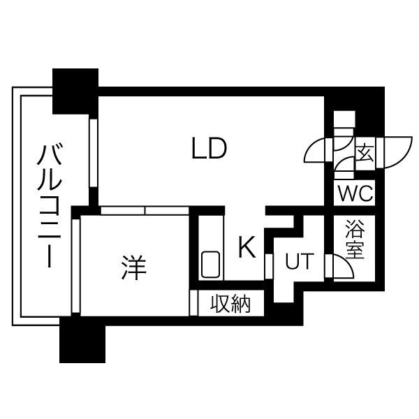 札幌市中央区南六条東のマンションの間取り