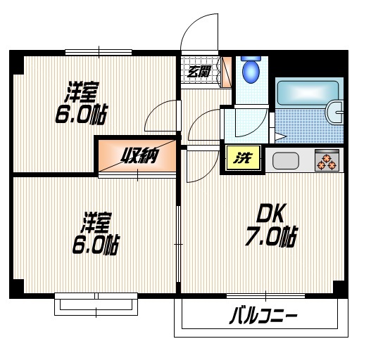 芳垣ハイツの間取り