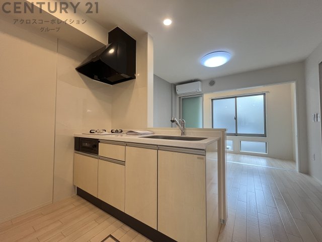 キッチン　2口ガスコンロ付きのシステムキッチンです！