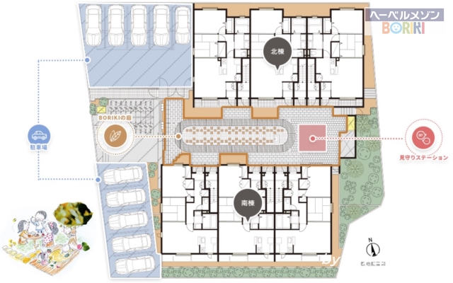 駐車場　[建物配置図]