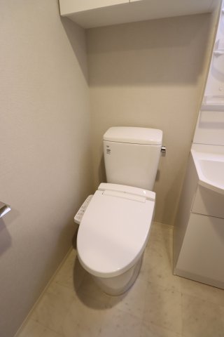トイレ　落ち着いた色調のトイレです