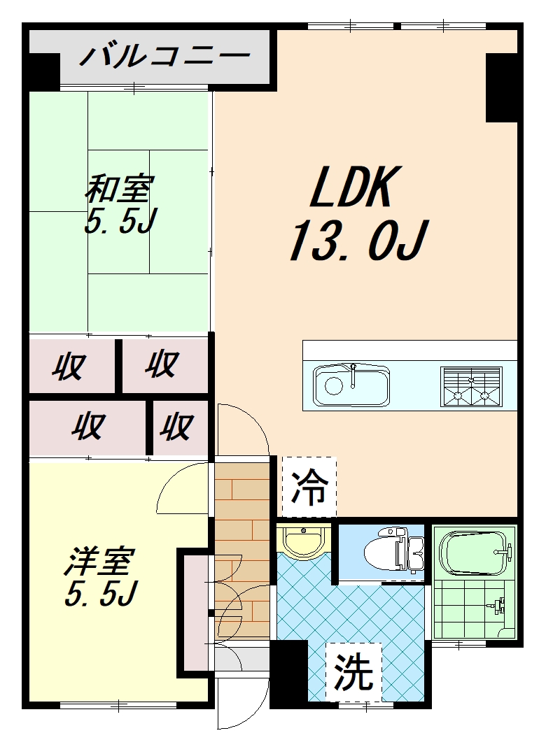 調布住宅の間取り写真