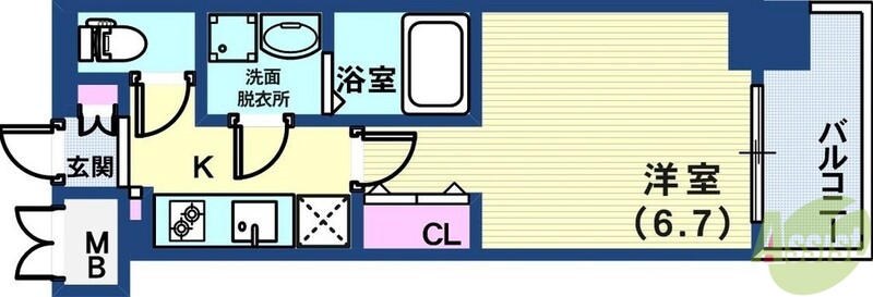 レジュールアッシュ神戸元町の間取り写真