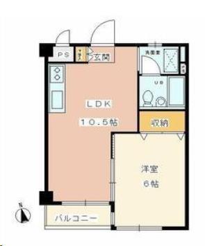 ＪＲ根岸線 石川町駅 バス乗車時間：15分 最寄りバス停で下車 徒歩3分 4階建 築41年の間取り写真