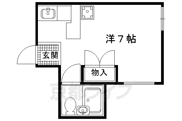 京都市北区衣笠東御所ノ内町のマンションの間取り