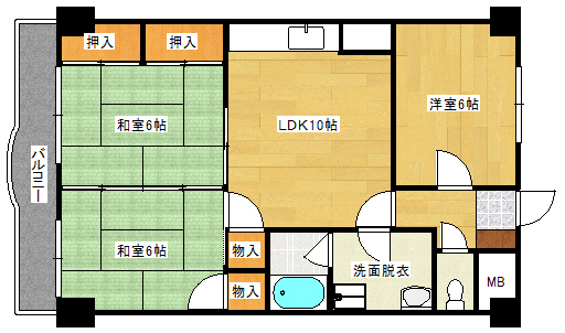 広島市南区翠のマンションの間取り