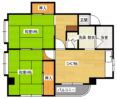 広島市東区戸坂千足のマンションの間取り