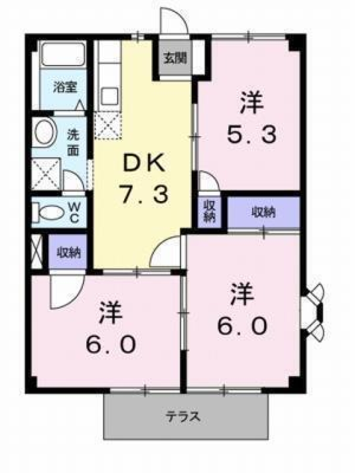 伊予郡松前町大字南黒田のアパートの間取り