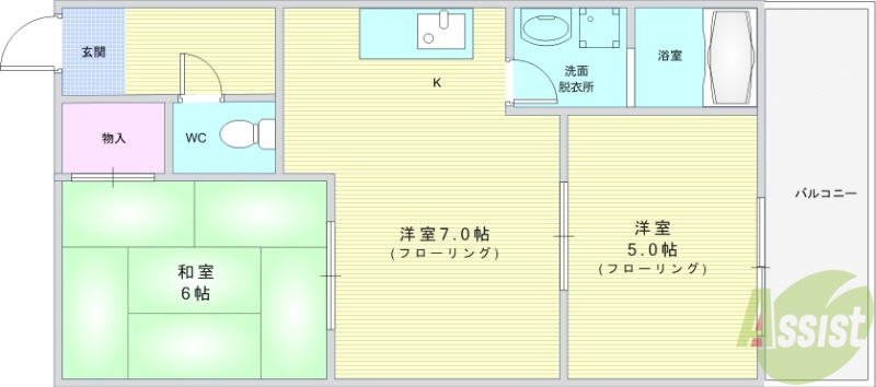 池田市旭丘のマンションの間取り