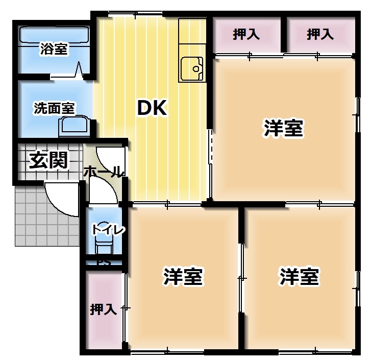 【メゾンベルウッドB棟の間取り】