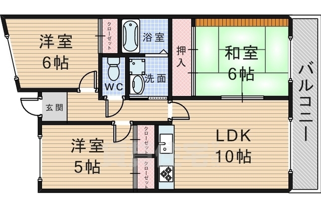 豊中市柴原町のマンションの間取り