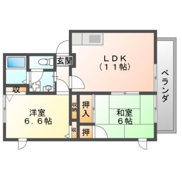 宇治市莵道のアパートの間取り