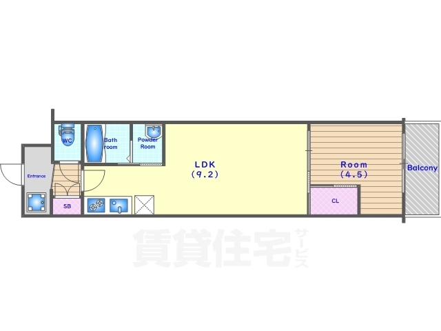 【京都市南区八条源町のマンションの間取り】