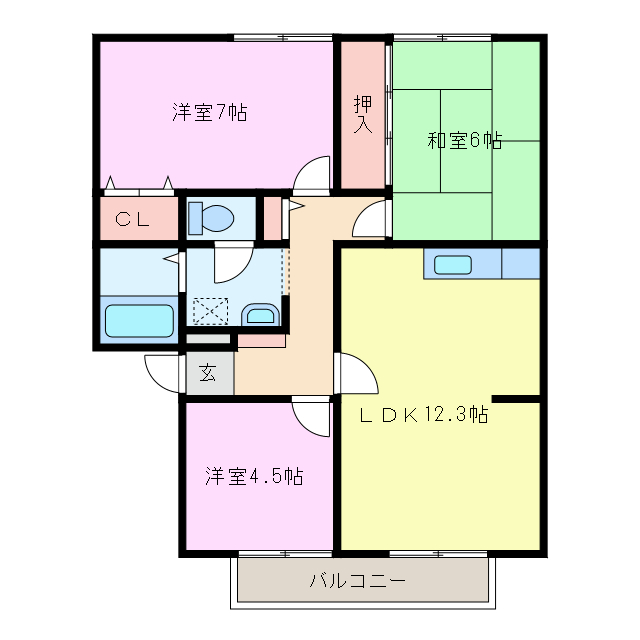 サンビレッジ白子 Ｂ棟の間取り