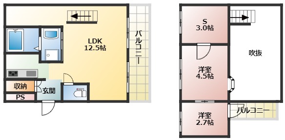 神戸市中央区生田町のマンションの間取り