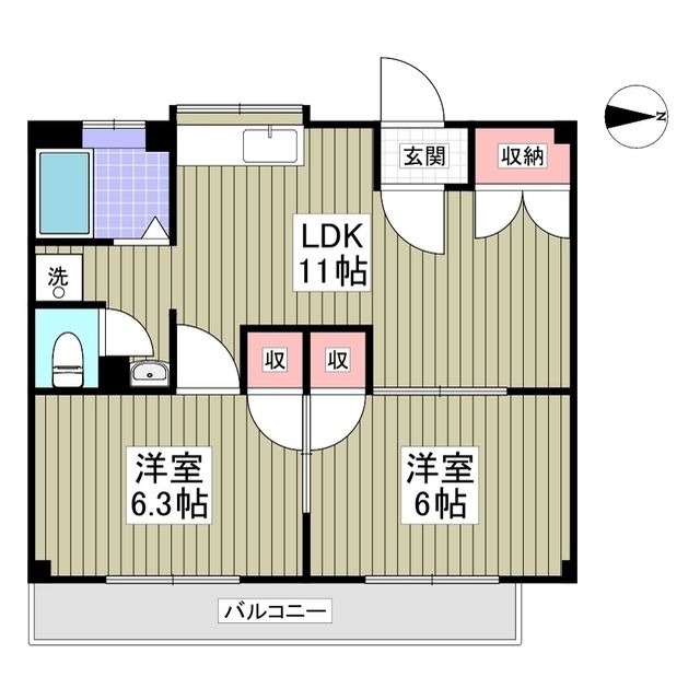 鴻巣市筑波のマンションの間取り