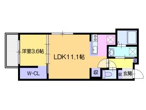 【札幌市白石区南郷通のマンションの間取り】