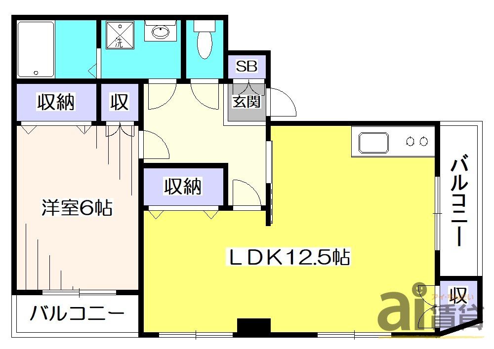 小平市学園東町のマンションの間取り