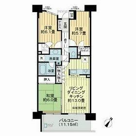 調布市多摩川のマンションの間取り