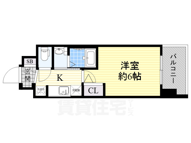 エステムコート難波WEST－SIDE7グローブの間取り