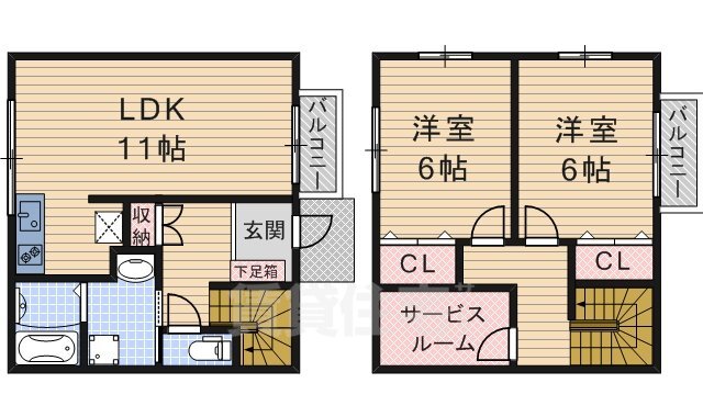 ファミール北くずはの間取り