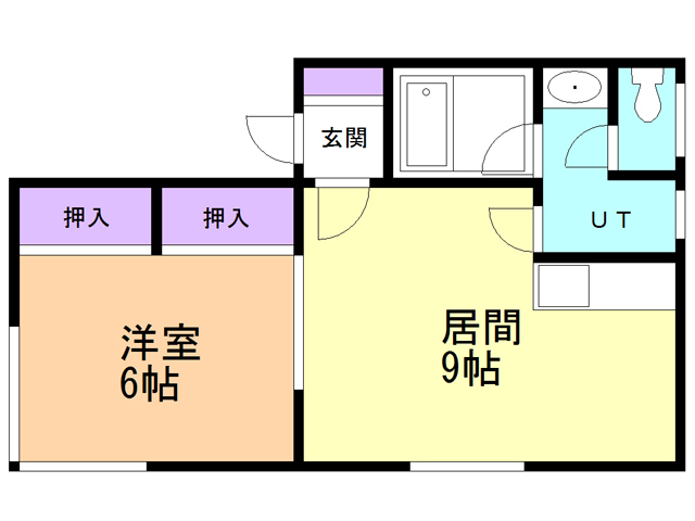 函館市元町のアパートの間取り