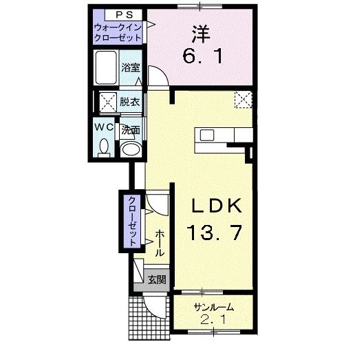 相馬郡新地町小川のアパートの間取り