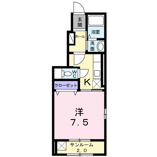 長岡市旭岡のアパートの間取り