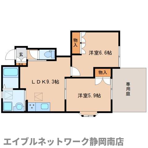 焼津市三ケ名のマンションの間取り