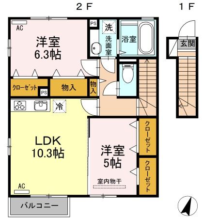 アンソレイエIIの間取り