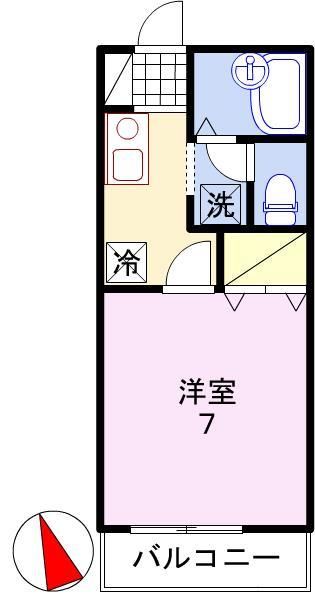 姫路市亀山のアパートの間取り