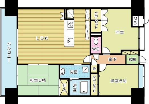 シャトレ大手町Ｓ棟の間取り