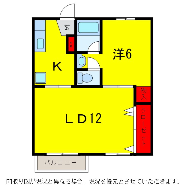 四街道市栗山のアパートの間取り