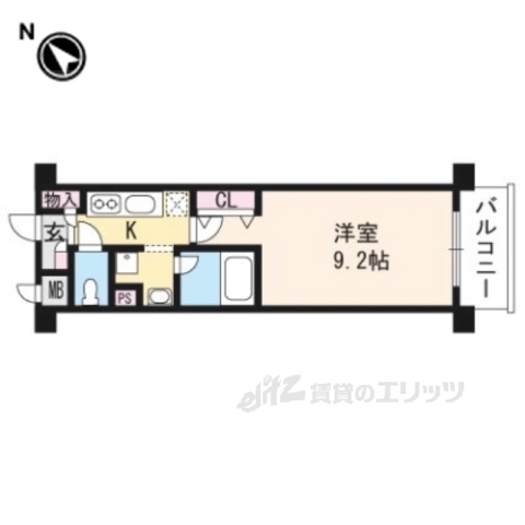 亀岡市安町のマンションの間取り